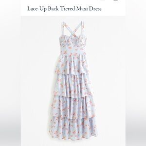 Abercrombie & Fitch Blue Floral Tiered Maxi Sundress